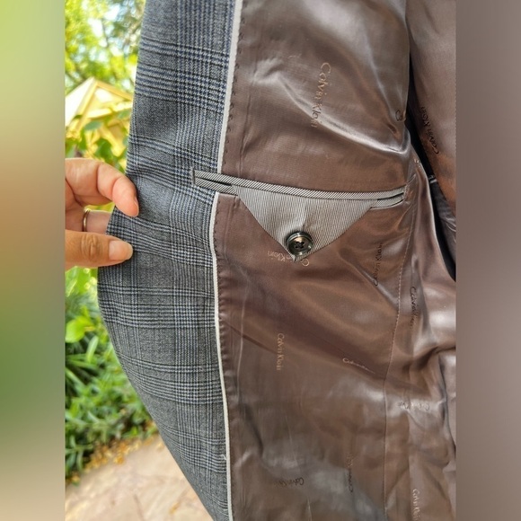New ▶️ CALVIN KLEIN ◀️ Suit Jacket Mens Plaid X Slim Fit - Picture 9 of 11